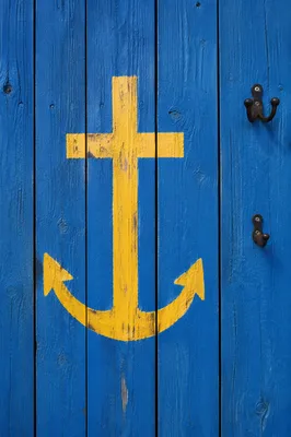 Rustic Anchor Cross Hope on Blue Wood