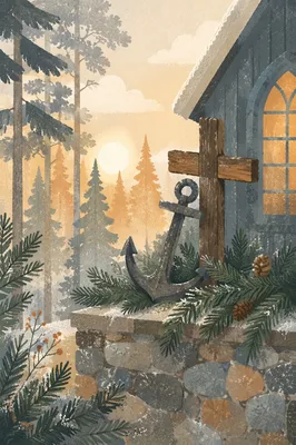 Evergreen Anchor and Cross of Hope