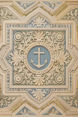 Ornate Ceiling Anchor Cross Hope Emblem