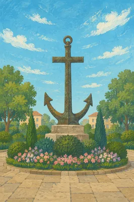 Anchor Cross Hope Garden Sculpture