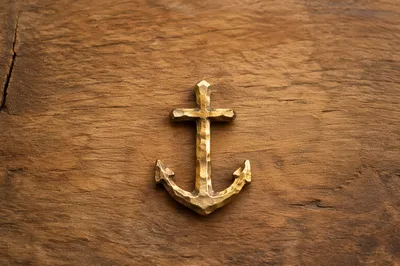 Handmade Gold Anchor Cross of Hope