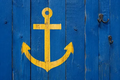 Rustic Anchor Cross Hope on Blue Wood