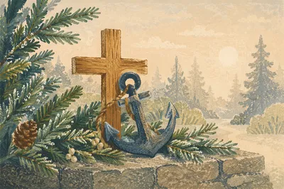 Anchor and Cross Hope in Evergreens