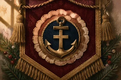 Anchor and Cross Hope Emblem on Velvet