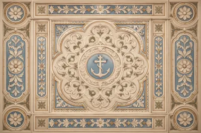 Anchor and Cross Ceiling Hope Motif