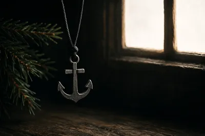 Anchor Cross Pendant with Evergreen Hope