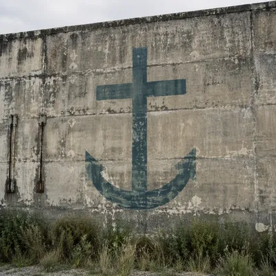 Weathered Wall Anchor Cross Hope Symbol