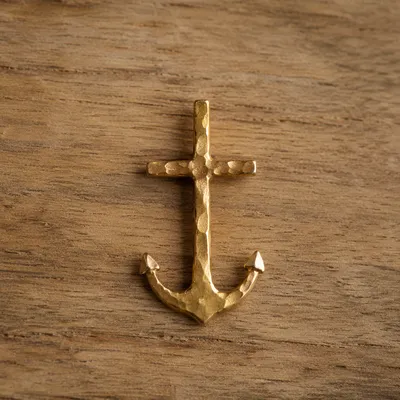 Gold Anchor Cross Hope Symbol