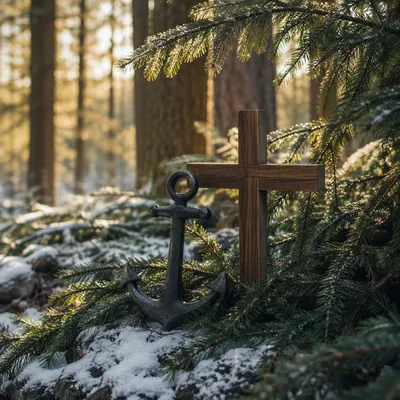 Anchor and Cross Hope in Evergreens