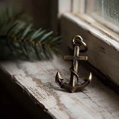 Antique Anchor Cross Pendant of Hope