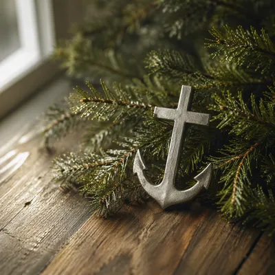 Evergreen Anchor Cross Hope Symbol