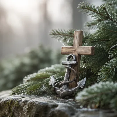 Anchor and Cross Hope in Evergreens
