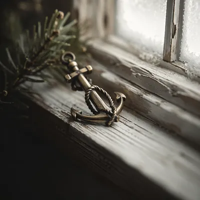 Anchor Cross Charm by Winter Window