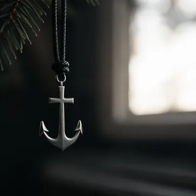 Anchor Cross Pendant with Evergreen Hope