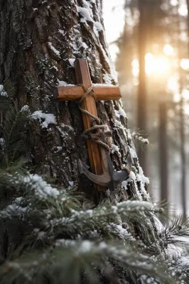 Evergreen Cross and Anchor Hope Symbol