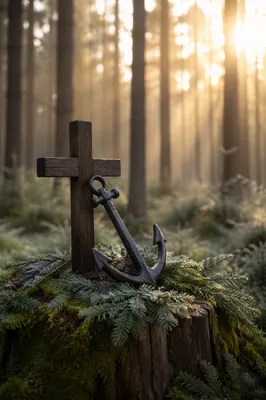 Evergreen Anchor and Cross of Hope