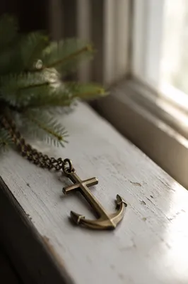 Antique Anchor Cross Pendant of Hope