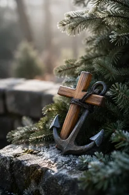 Anchor and Cross Hope in Evergreens