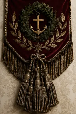Anchor and Cross Hope Emblem on Velvet