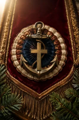 Brass Anchor and Cross Hope Emblem