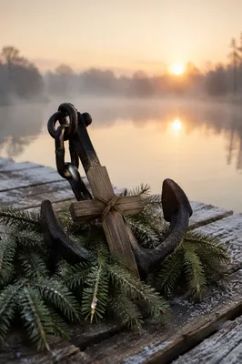 Anchor and Cross Hope at Dawn