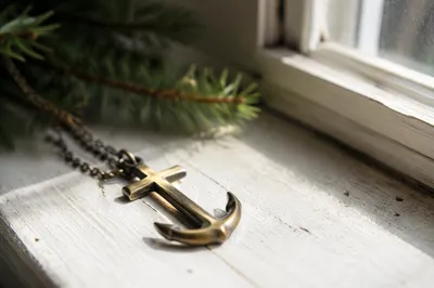 Antique Anchor Cross Pendant of Hope
