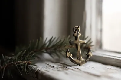Brass Anchor Cross Hope Charm