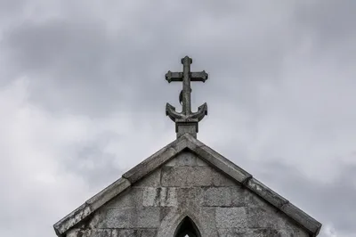Weathered Chapel Gable With Anchor Cross
