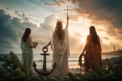 Anchor and Cross Hope at Sunrise