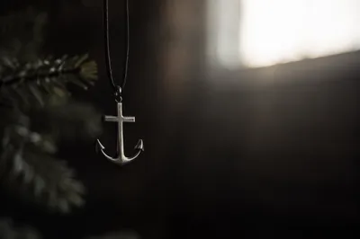 Anchor Cross Pendant with Evergreen Hope