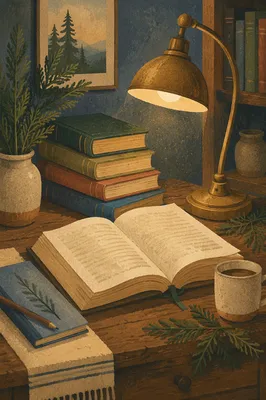 Evergreen Bible Commentary Study Desk Scene