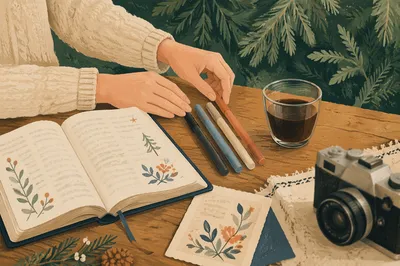 Bible Journaling with Colored Pens Outdoors