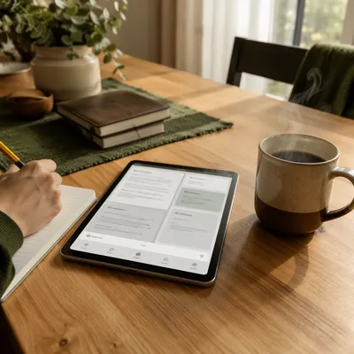 Morning Bible Study App With Coffee
