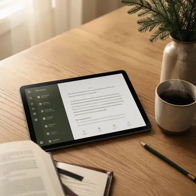 Cozy Bible Study App Morning Scene