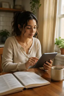 Morning Bible Study App with Coffee