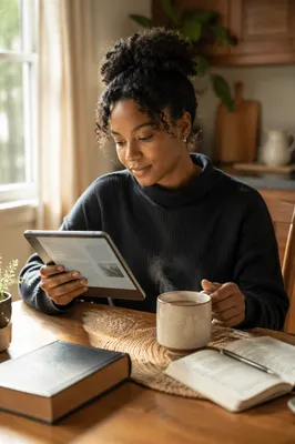Peaceful Morning Bible Study with Coffee