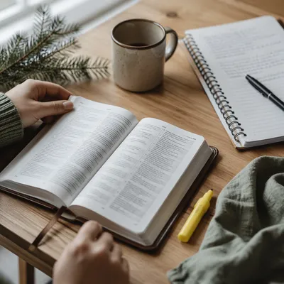 Peaceful Bible Study Morning Table Scene