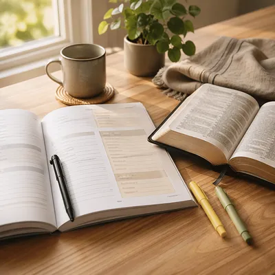 Bible Study Workbook with Pen and Highlighters