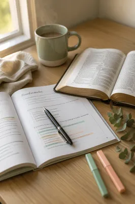Peaceful Bible Study Workbook Morning Scene