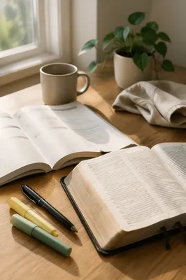 Peaceful Bible Study Workbook Morning Scene