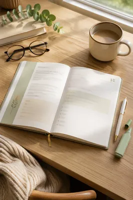 Peaceful Bible Study Desk With Workbook