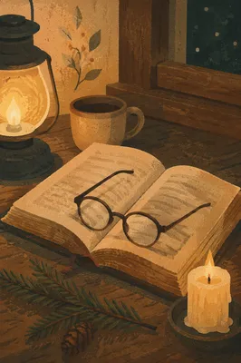 Open Bible with Glasses in Warm Light