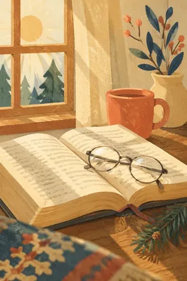 Open Bible with Reading Glasses in Morning Light