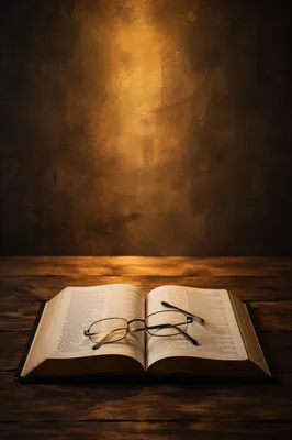 Open Bible with Reading Glasses in Warm Light