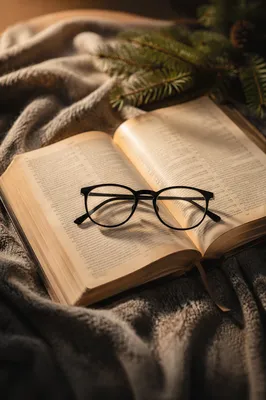 Open Bible With Reading Glasses in Warm Light