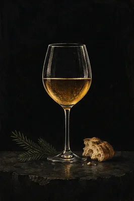 Evergreen Communion Bread and Wine Still Life