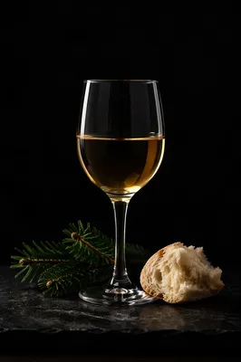Reverent Communion Bread and Golden Wine