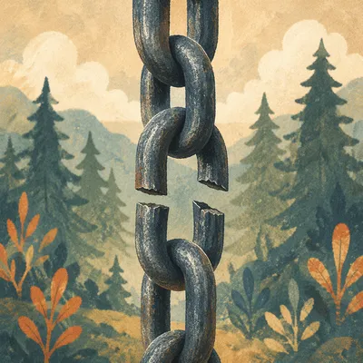 Broken Chain Link in Evergreen Freedom