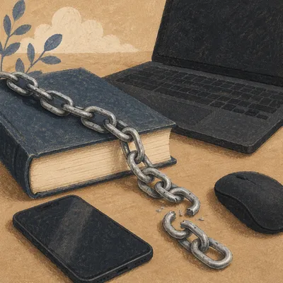 Broken Chain Symbolizing Digital Freedom