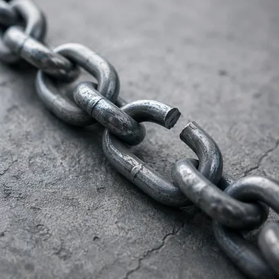Broken Steel Chain Symbolizing Freedom